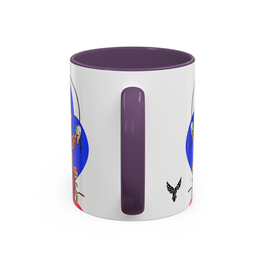 Colorful Jester Accent Coffee Mug — Vibrant Harlequin Dance Design (11/15oz)