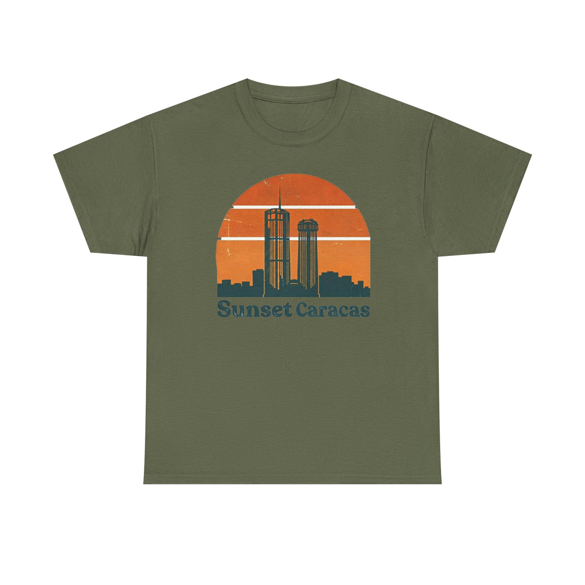 Sunset Caracas T-Shirt — Retro City Skyline Tee