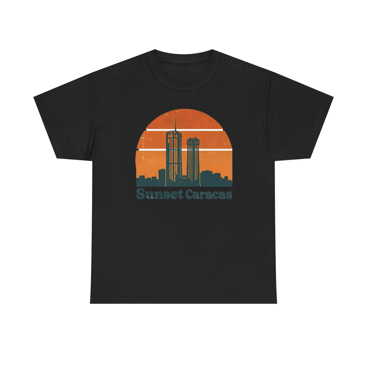 Sunset Caracas T-Shirt — Retro City Skyline Tee