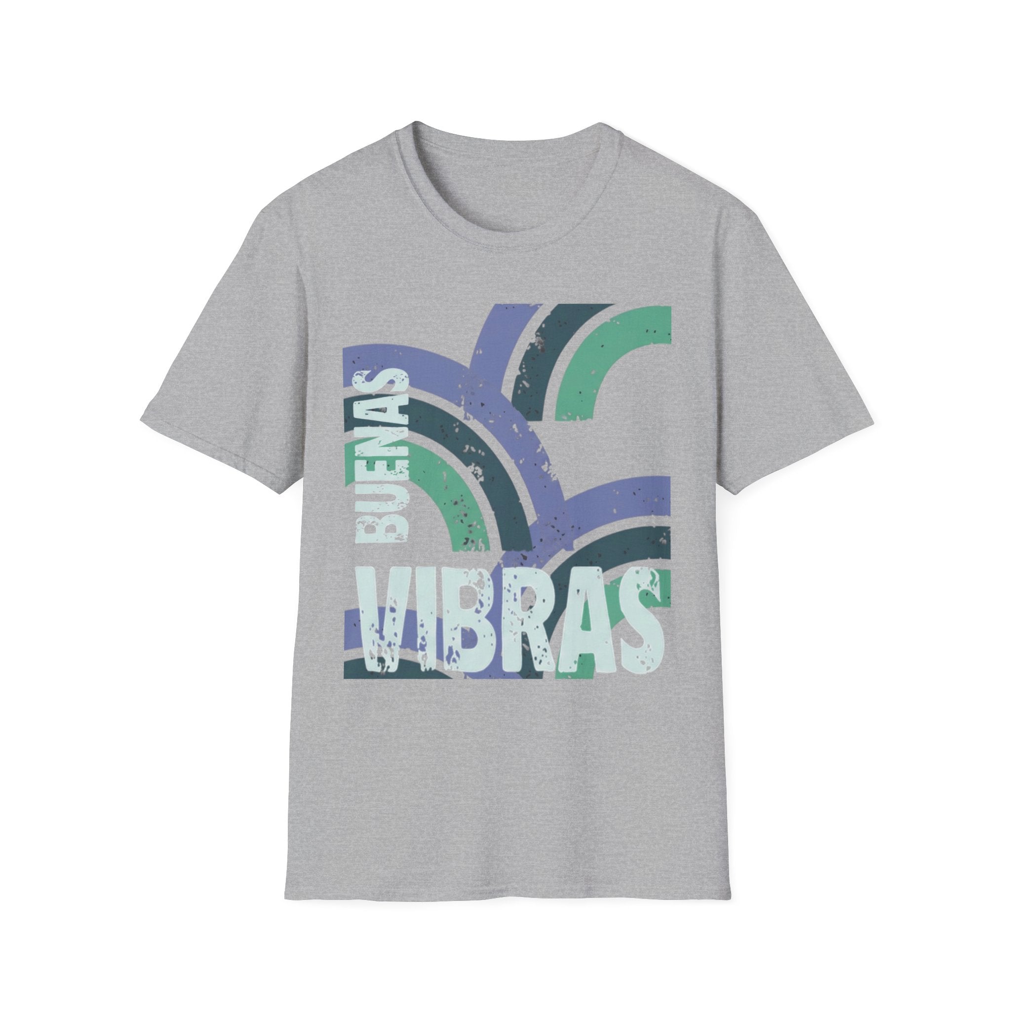 Retro Rainbow Graphic T-Shirt — 'Celebrate' Distressed Arc Design