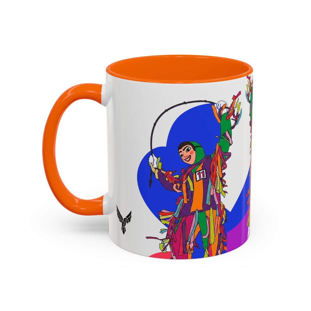 Colorful Jester Accent Coffee Mug — Vibrant Harlequin Dance Design (11/15oz)