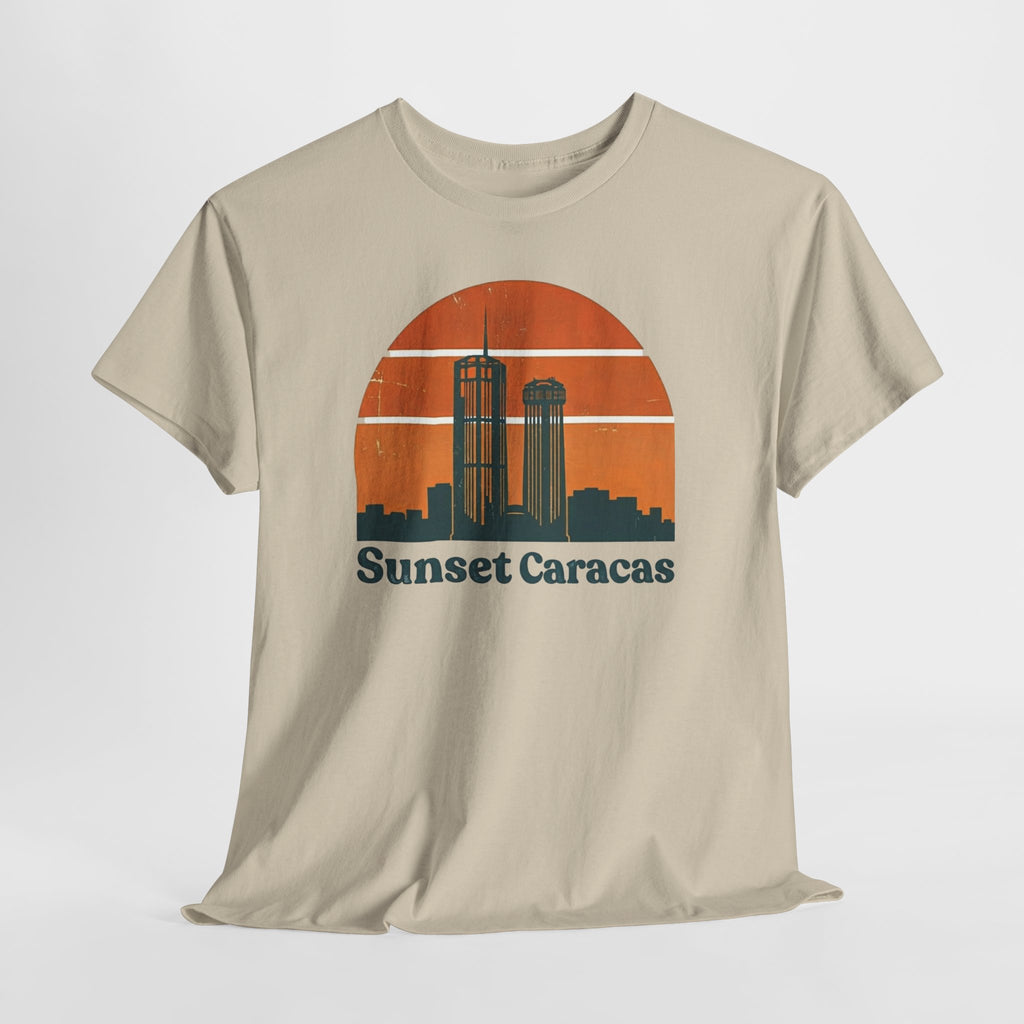 Sunset Caracas T-Shirt — Retro City Skyline Tee