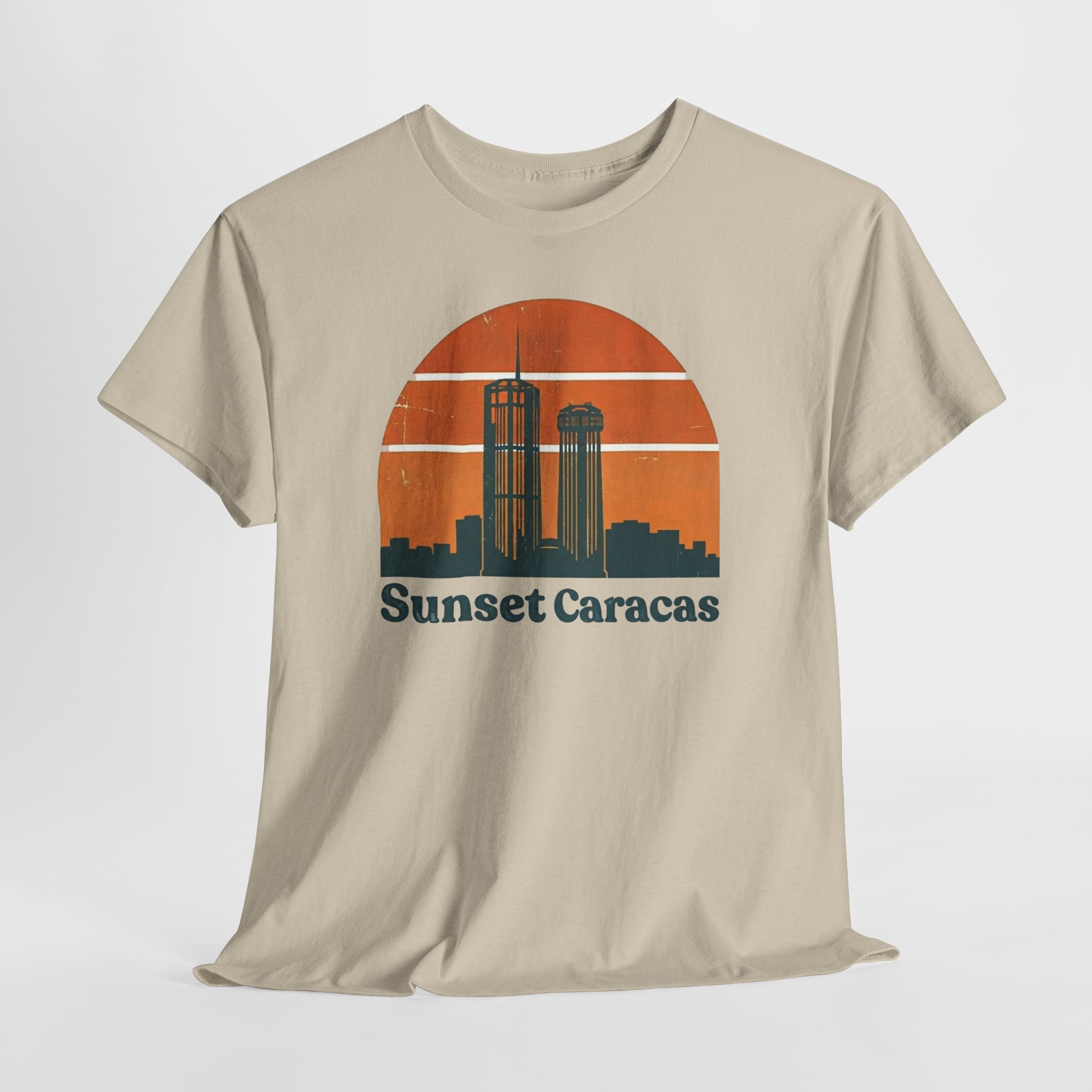 Sunset Caracas T-Shirt — Retro City Skyline Tee