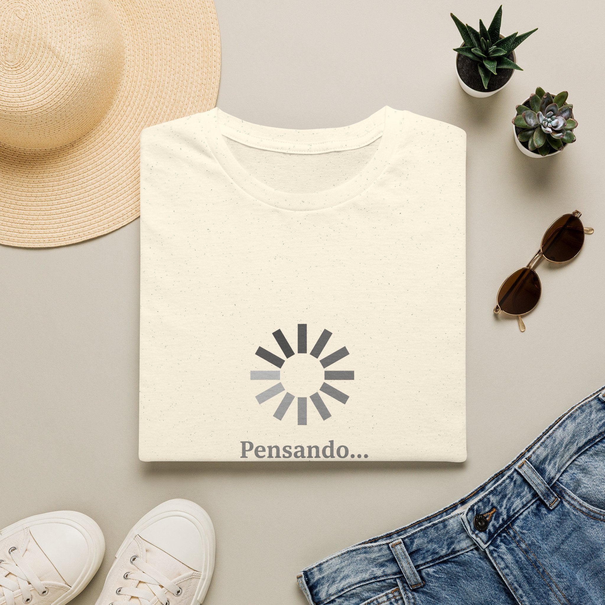 T-Shirt — "Estoy Pensando" Minimal Sunrise Graphic