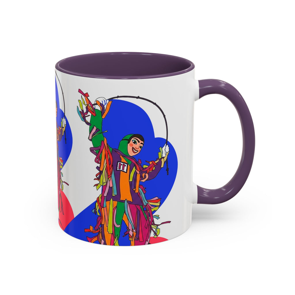 Colorful Jester Accent Coffee Mug — Vibrant Harlequin Dance Design (11/15oz)