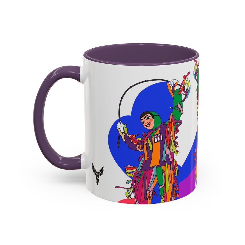 Colorful Jester Accent Coffee Mug — Vibrant Harlequin Dance Design (11/15oz)