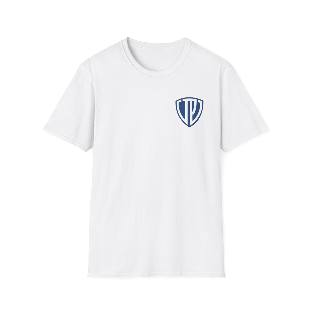 Shield Crest Pocket Tee — Retro Badge Logo T‑Shirt