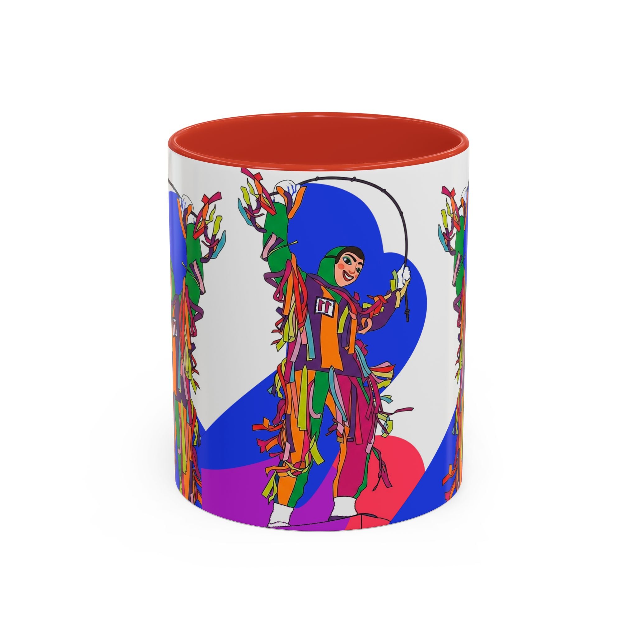 Colorful Jester Accent Coffee Mug — Vibrant Harlequin Dance Design (11/15oz)