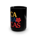 Caracas Floral Logo Black Mug — 15oz Venezuelan City Coffee Cup