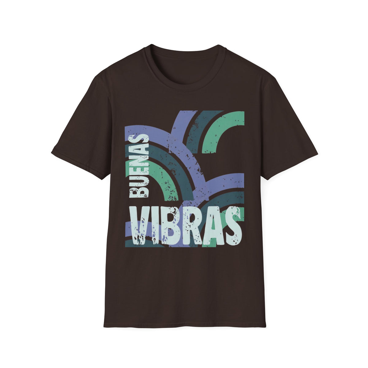 Retro Rainbow Graphic T-Shirt — 'Celebrate' Distressed Arc Design