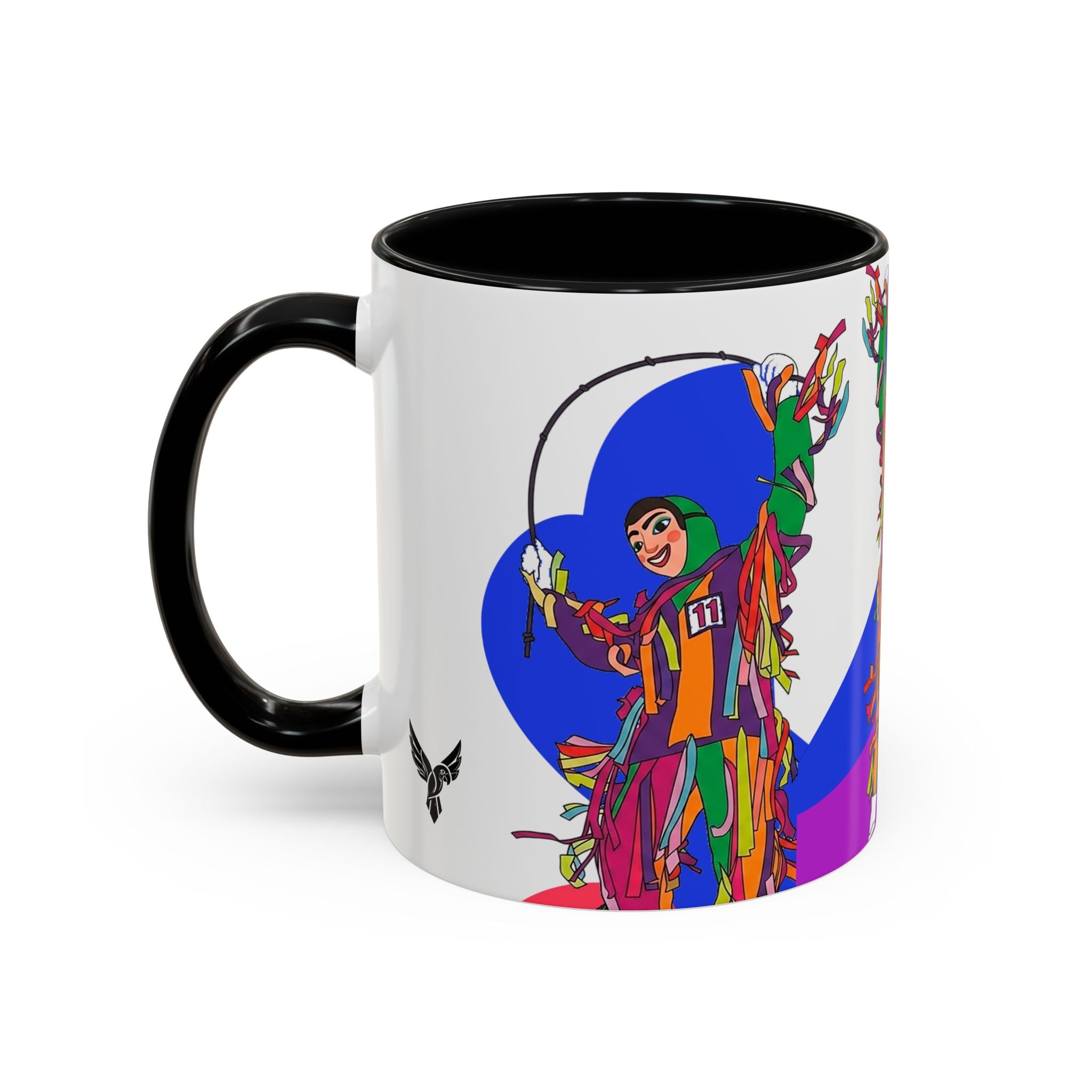 Colorful Jester Accent Coffee Mug — Vibrant Harlequin Dance Design (11/15oz)