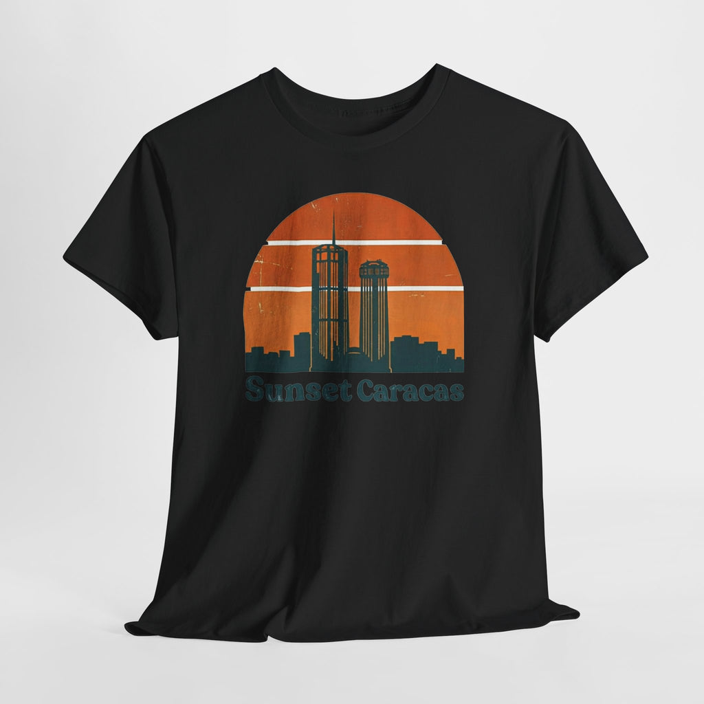 Sunset Caracas T-Shirt — Retro City Skyline Tee