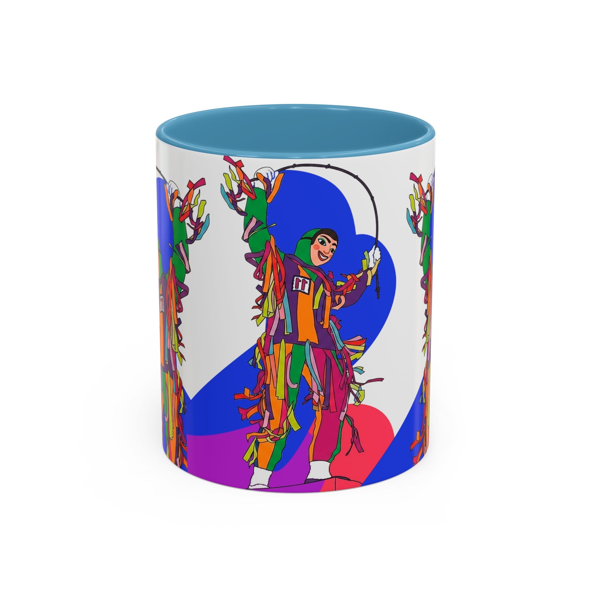 Colorful Jester Accent Coffee Mug — Vibrant Harlequin Dance Design (11/15oz)