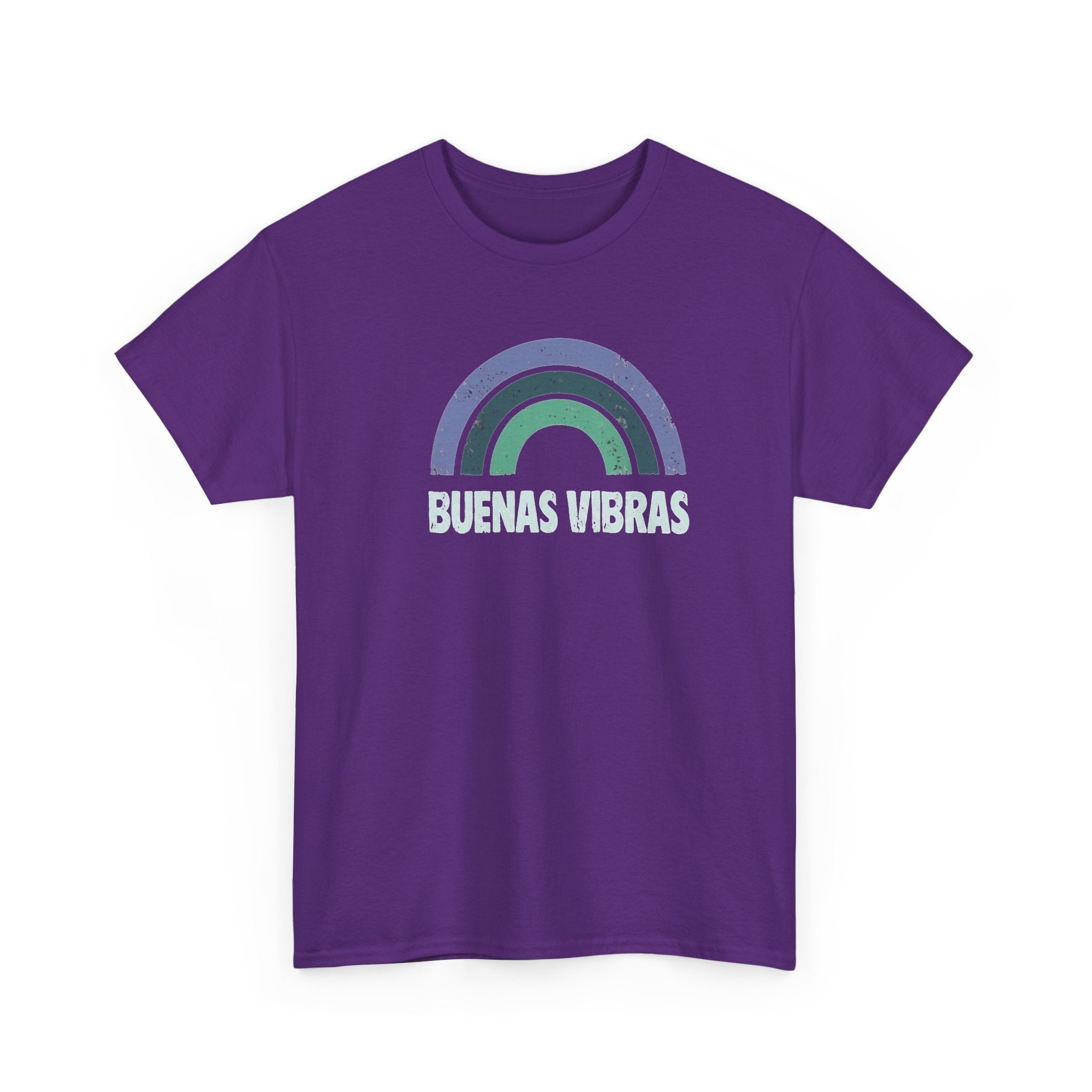 Buenas Vibras Tee — Retro Rainbow Graphic T‑Shirt (Spanish Positive Vibes)