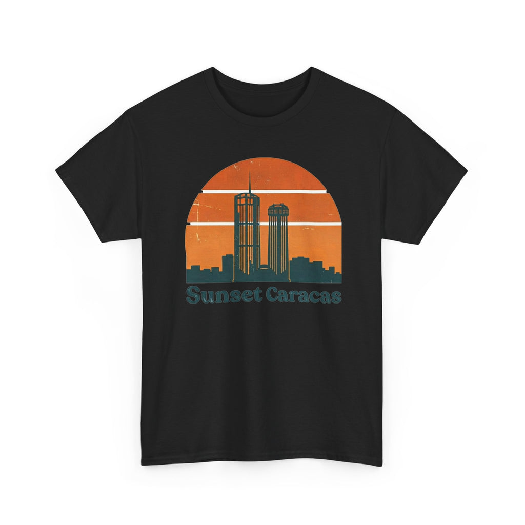 Sunset Caracas T-Shirt — Retro City Skyline Tee
