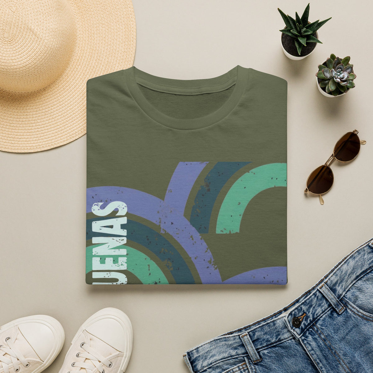 Retro Rainbow Graphic T-Shirt — 'Celebrate' Distressed Arc Design