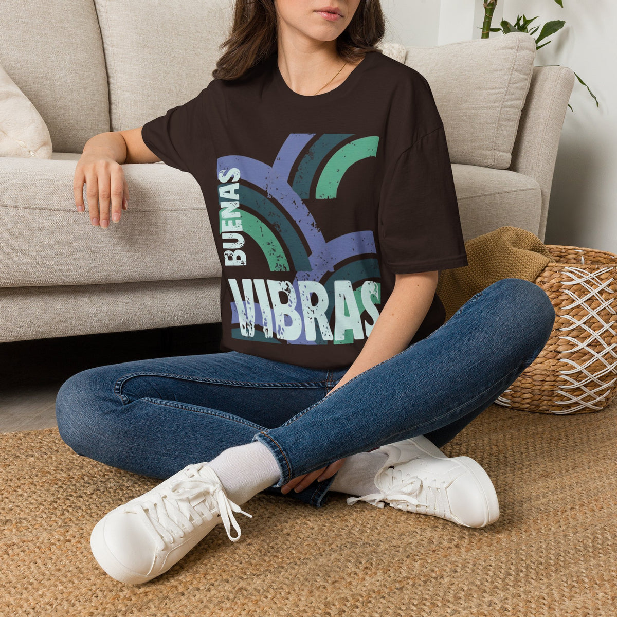 Retro Rainbow Graphic T-Shirt — 'Celebrate' Distressed Arc Design