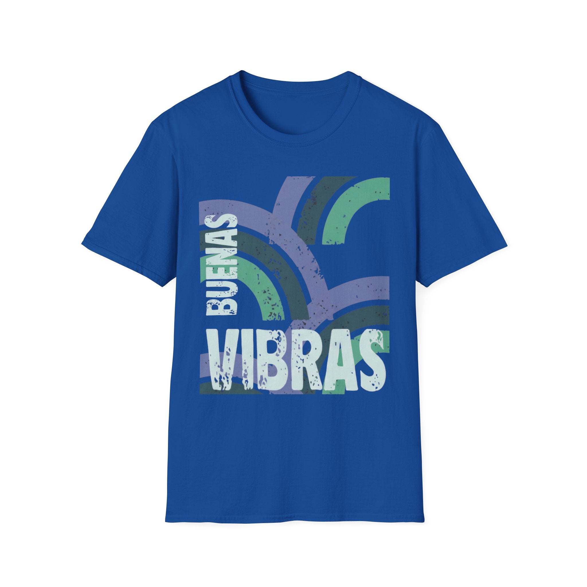 Retro Rainbow Graphic T-Shirt — 'Celebrate' Distressed Arc Design
