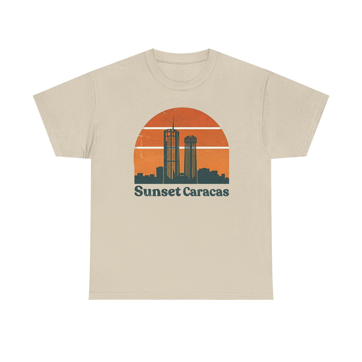 Sunset Caracas T-Shirt — Retro City Skyline Tee