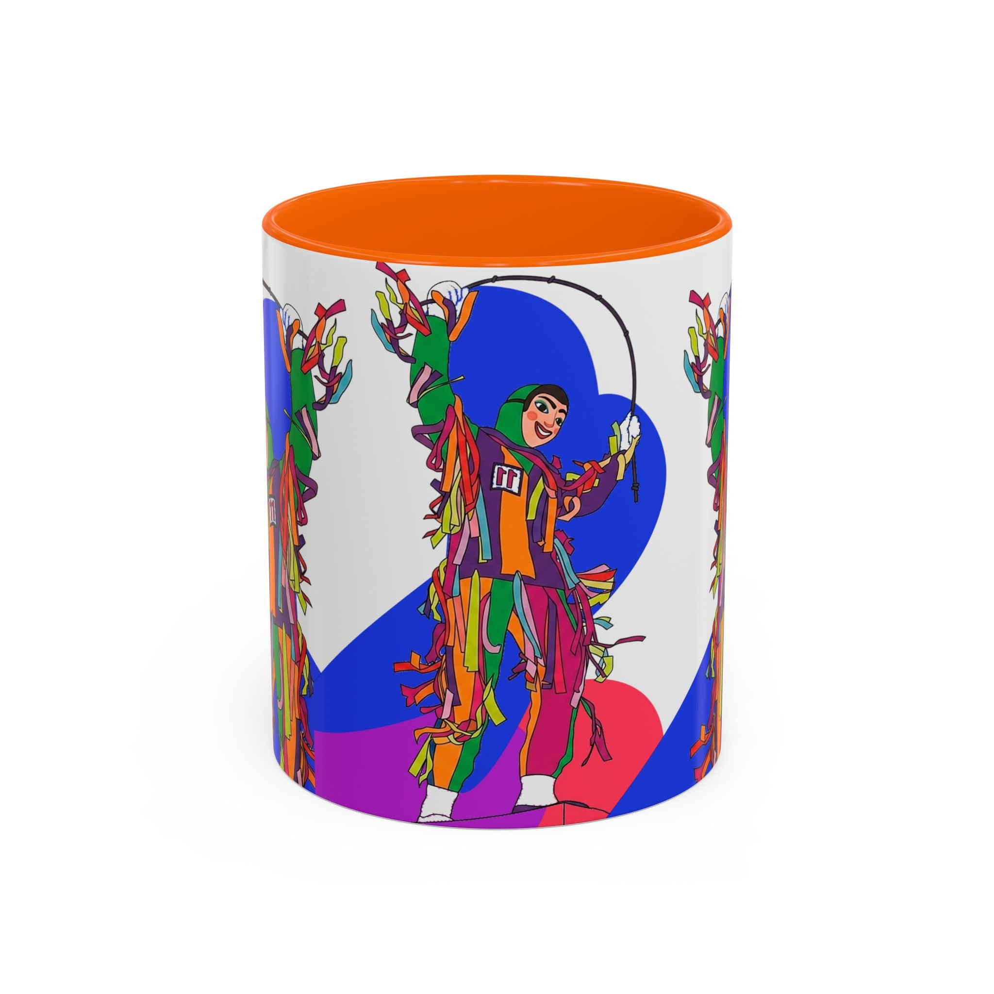 Colorful Jester Accent Coffee Mug — Vibrant Harlequin Dance Design (11/15oz)