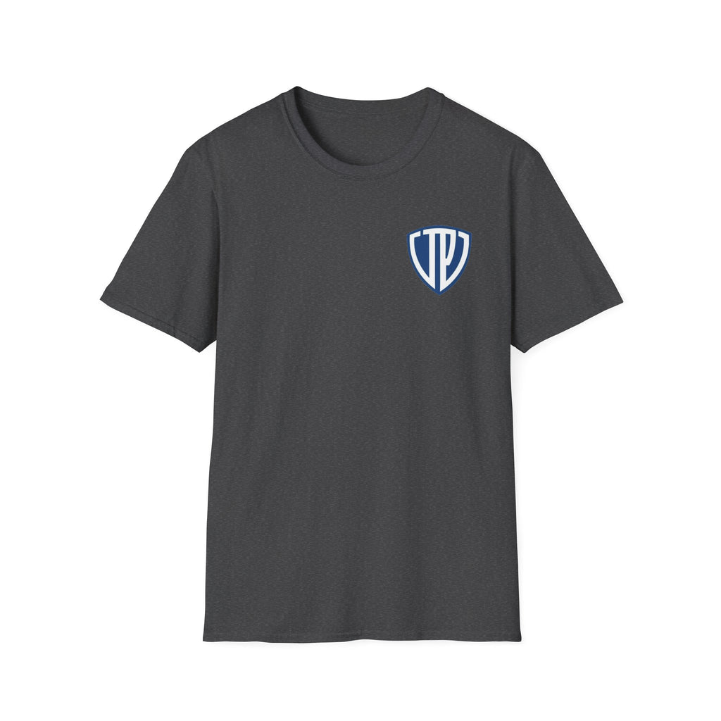 Shield Crest Pocket Tee — Retro Badge Logo T‑Shirt