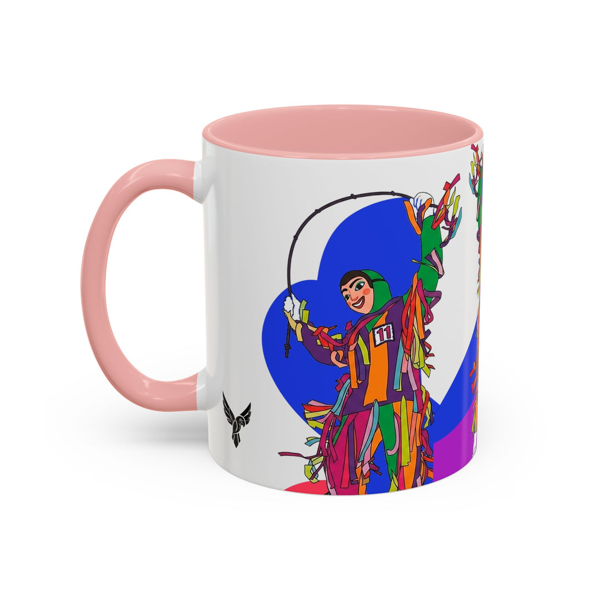 Colorful Jester Accent Coffee Mug — Vibrant Harlequin Dance Design (11/15oz)