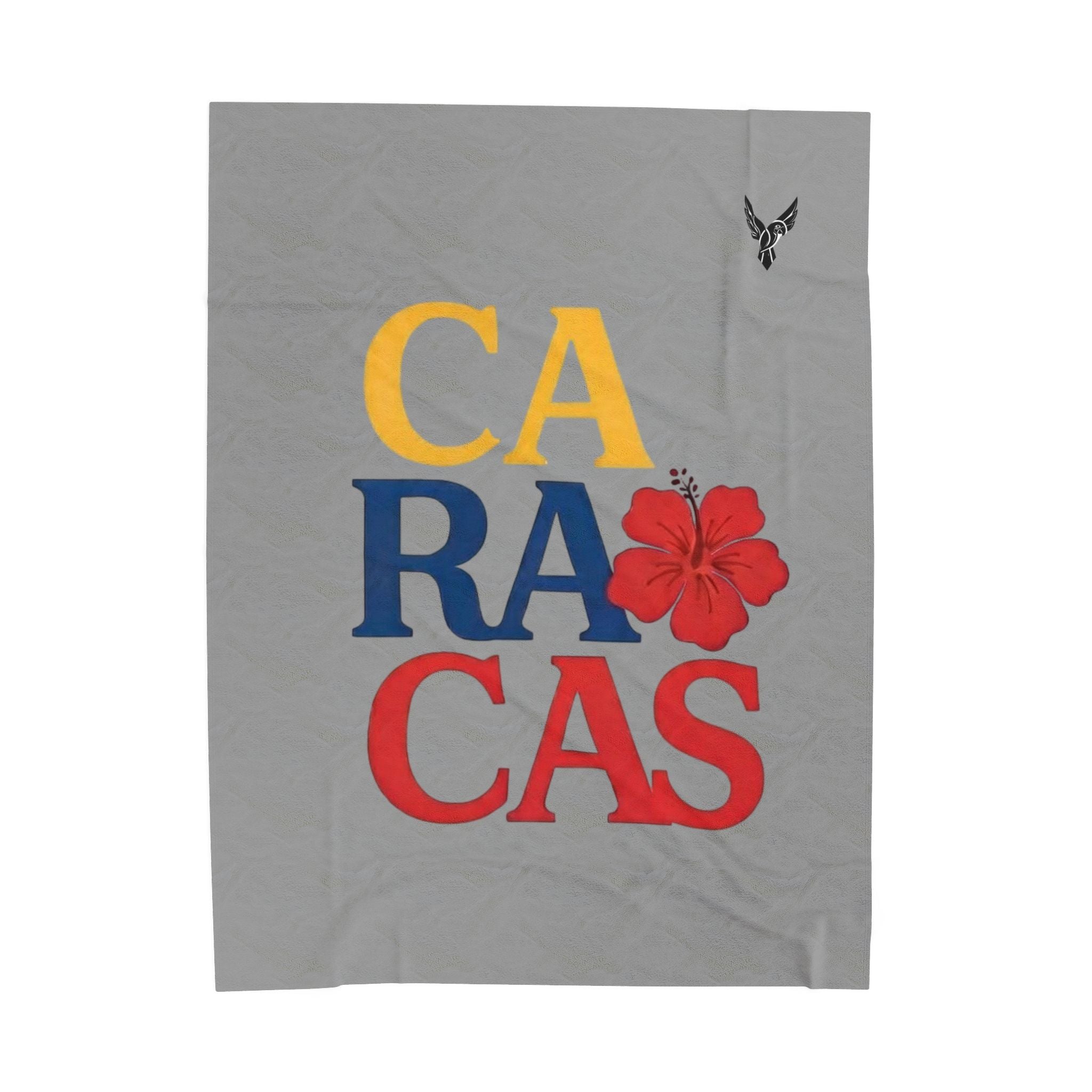 Caracas Hibiscus Velveteen Plush Blanket — Soft Travel & Home Throw