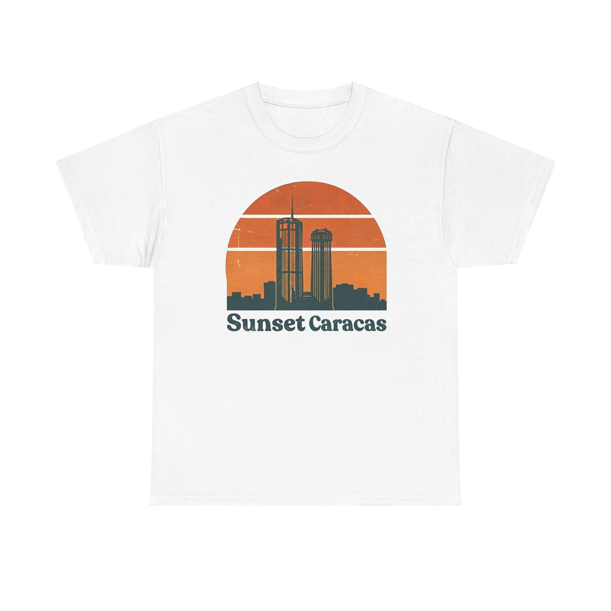 Sunset Caracas T-Shirt — Retro City Skyline Tee