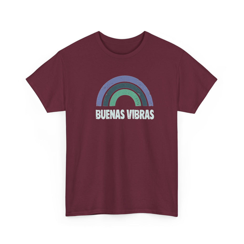 Buenas Vibras Tee — Retro Rainbow Graphic T‑Shirt (Spanish Positive Vibes)
