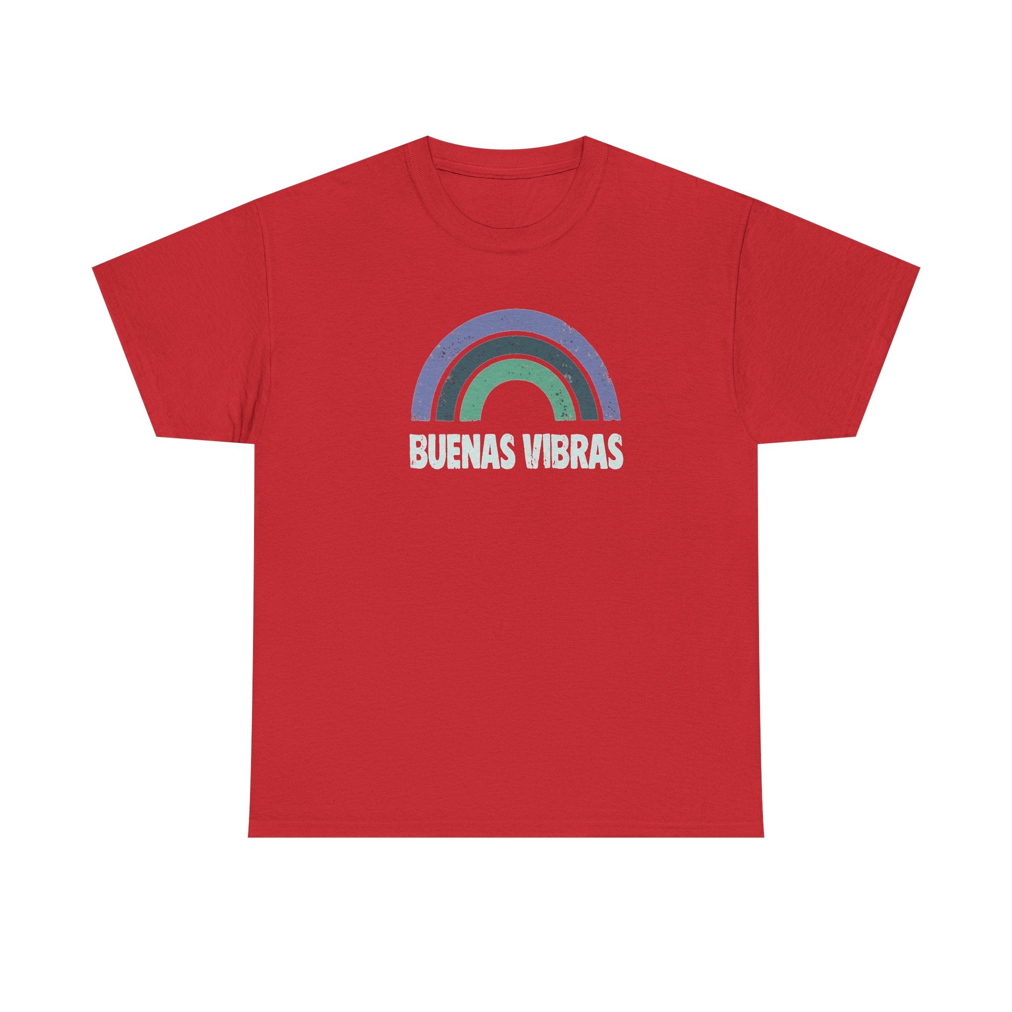 Buenas Vibras Tee — Retro Rainbow Graphic T‑Shirt (Spanish Positive Vibes)