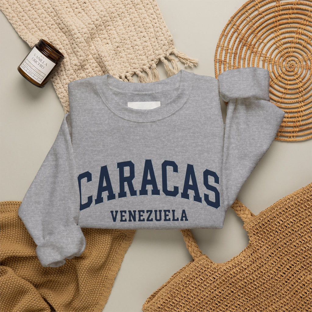 Caracas Venezuela Sweatshirt | City Name Crewneck, White College Style