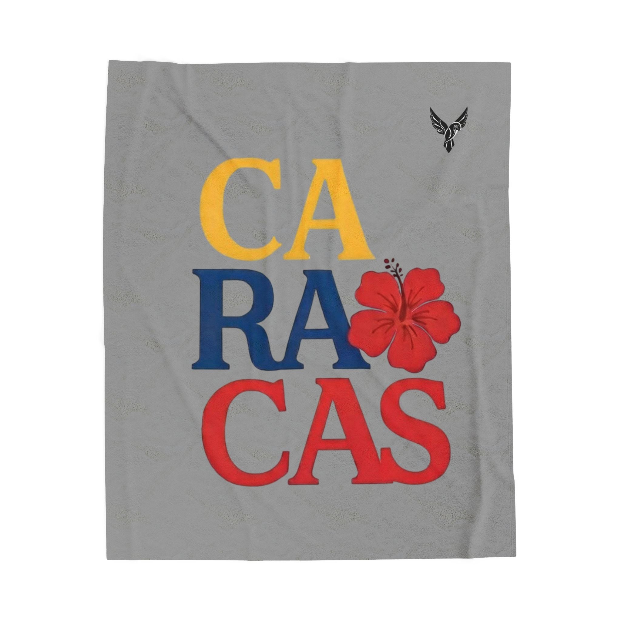 Caracas Hibiscus Velveteen Plush Blanket — Soft Travel & Home Throw