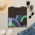 Retro Rainbow Graphic T-Shirt — 'Celebrate' Distressed Arc Design