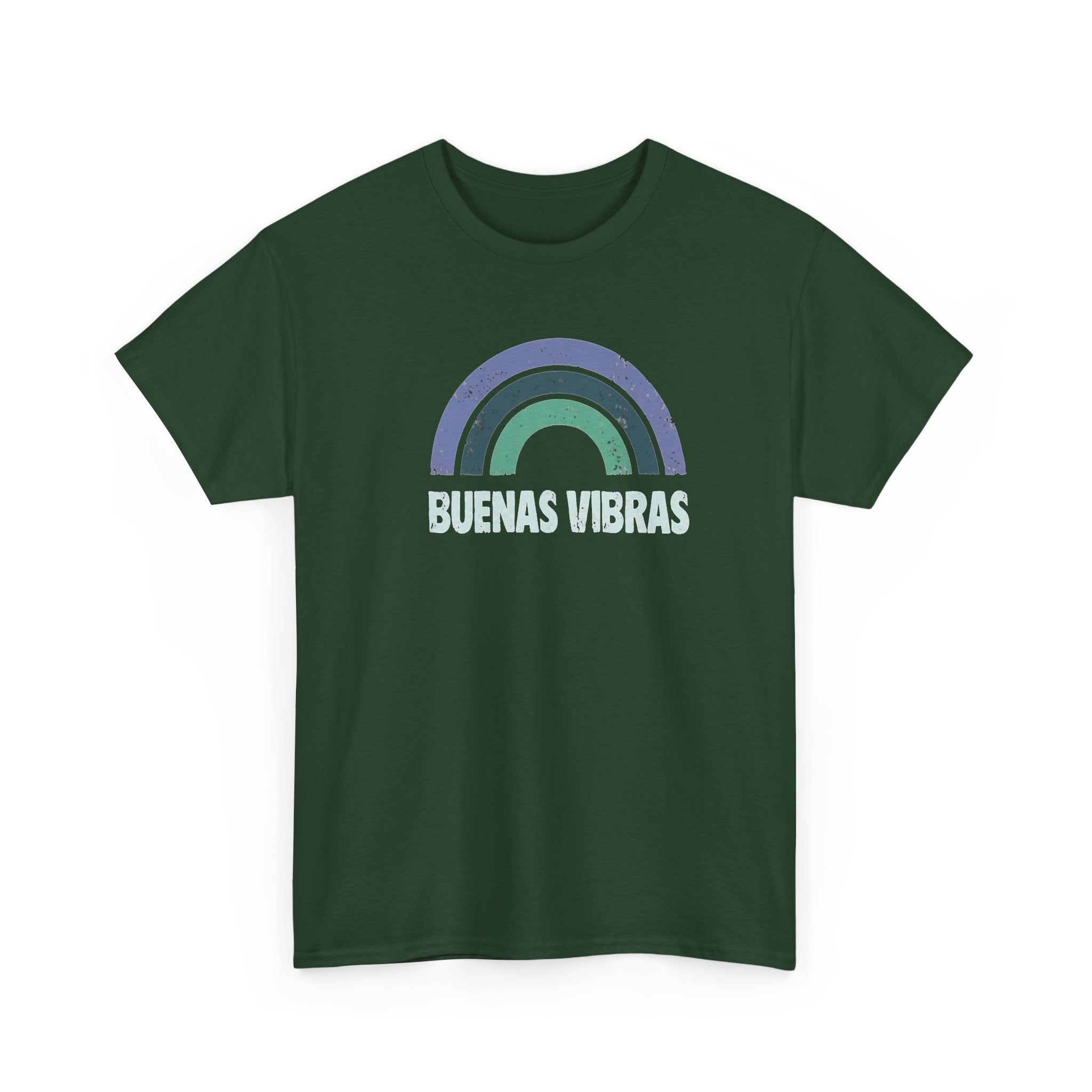 Buenas Vibras Tee — Retro Rainbow Graphic T‑Shirt (Spanish Positive Vibes)