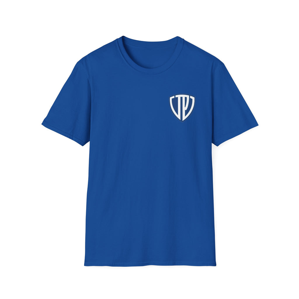 Shield Crest Pocket Tee — Retro Badge Logo T‑Shirt