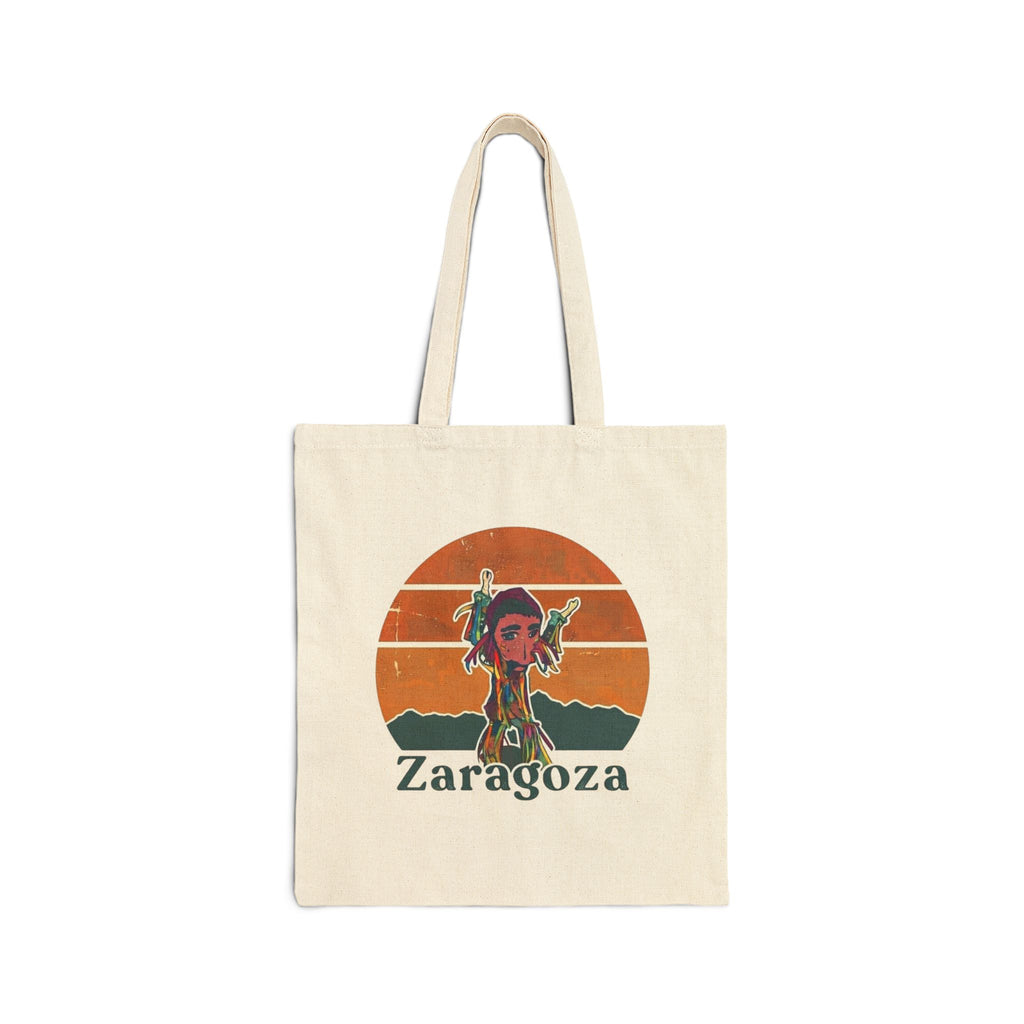 Zaragoza Sunset Tote Bag — Vintage Desert Graphic Cotton Canvas Tote