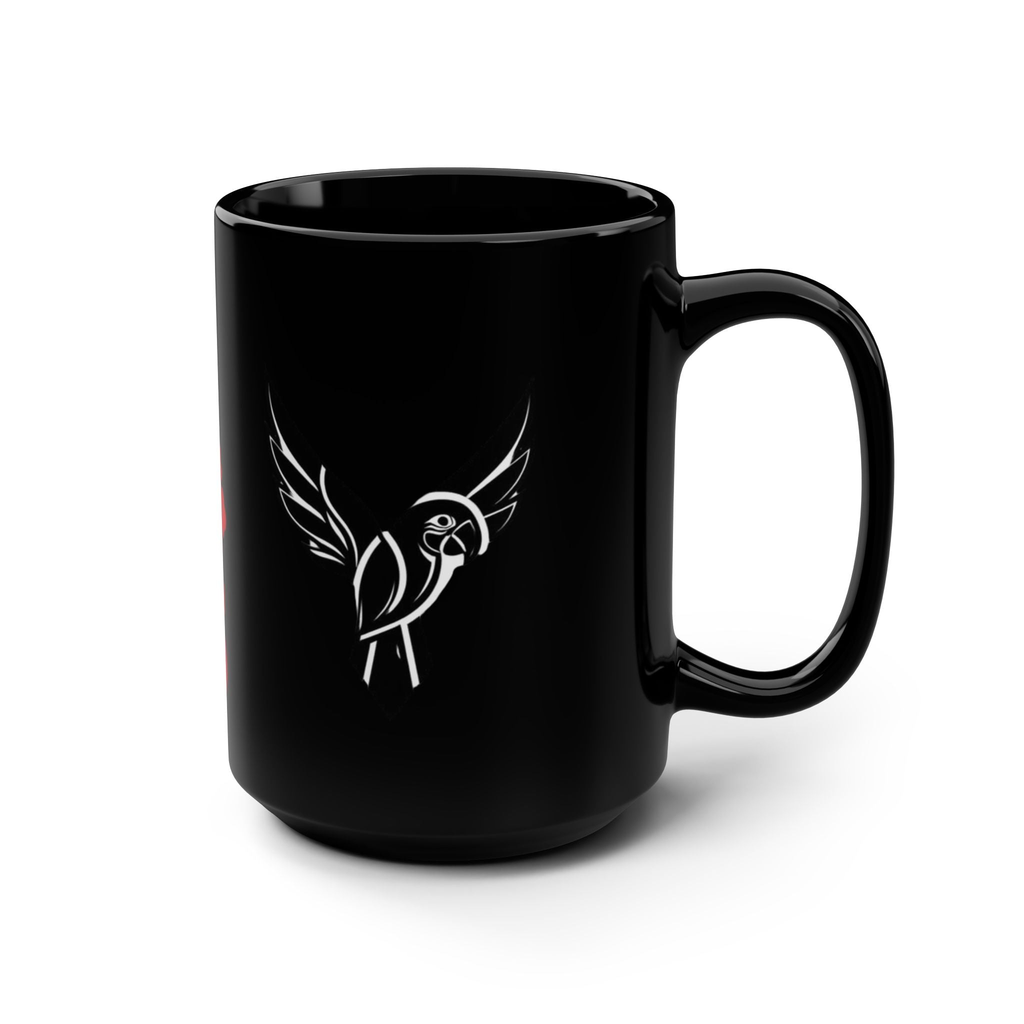 Caracas Floral Logo Black Mug — 15oz Venezuelan City Coffee Cup