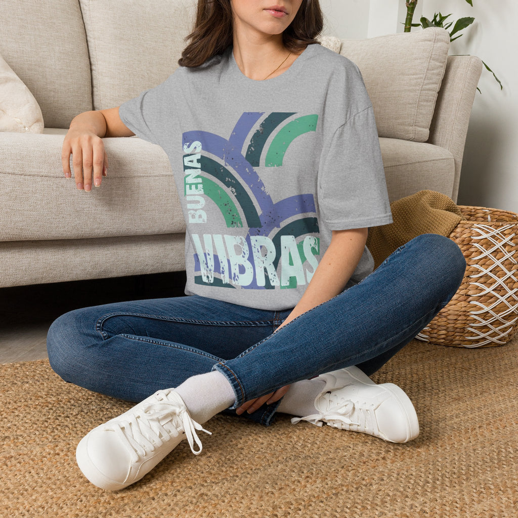 Retro Rainbow Graphic T-Shirt — 'Celebrate' Distressed Arc Design