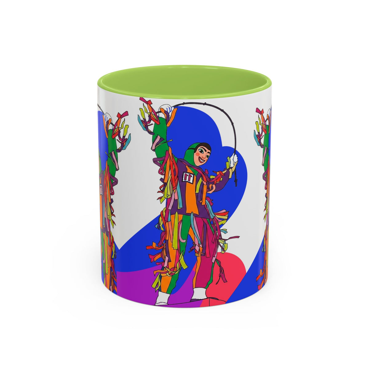 Colorful Jester Accent Coffee Mug — Vibrant Harlequin Dance Design (11/15oz)