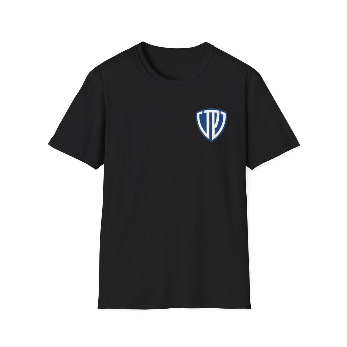 Shield Crest Pocket Tee — Retro Badge Logo T‑Shirt