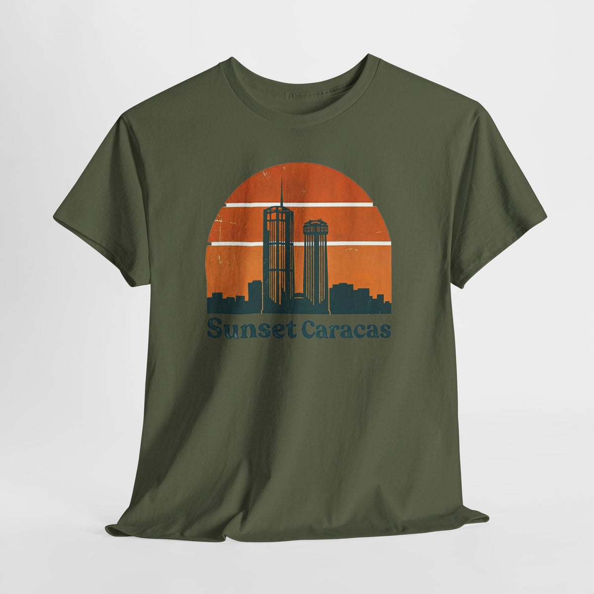 Sunset Caracas T-Shirt — Retro City Skyline Tee
