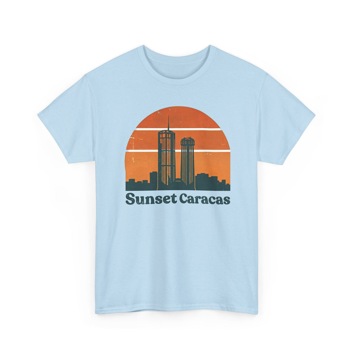 Sunset Caracas T-Shirt — Retro City Skyline Tee