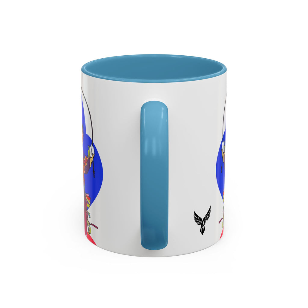 Colorful Jester Accent Coffee Mug — Vibrant Harlequin Dance Design (11/15oz)