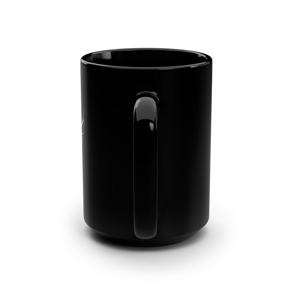 Caracas Floral Logo Black Mug — 15oz Venezuelan City Coffee Cup