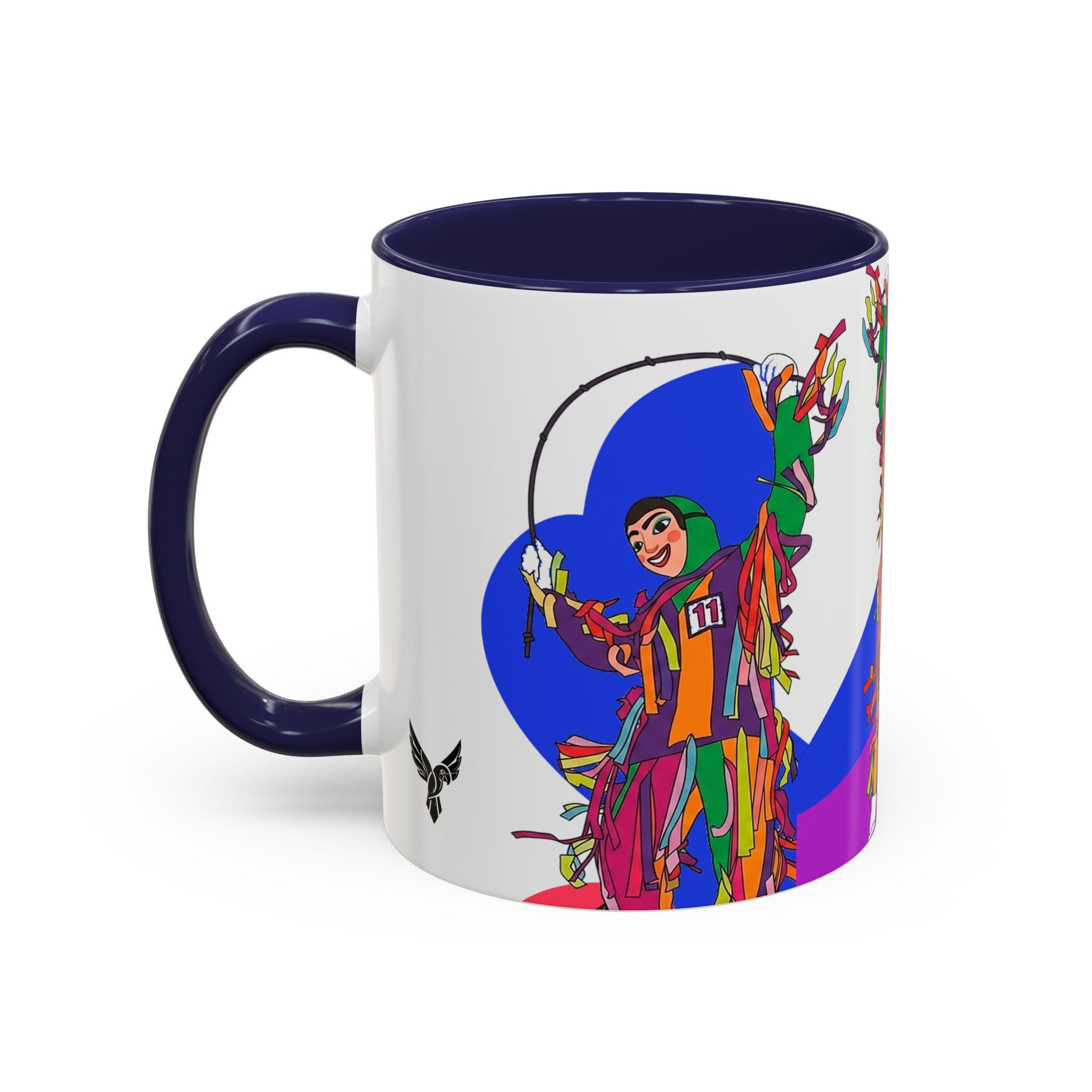 Colorful Jester Accent Coffee Mug — Vibrant Harlequin Dance Design (11/15oz)