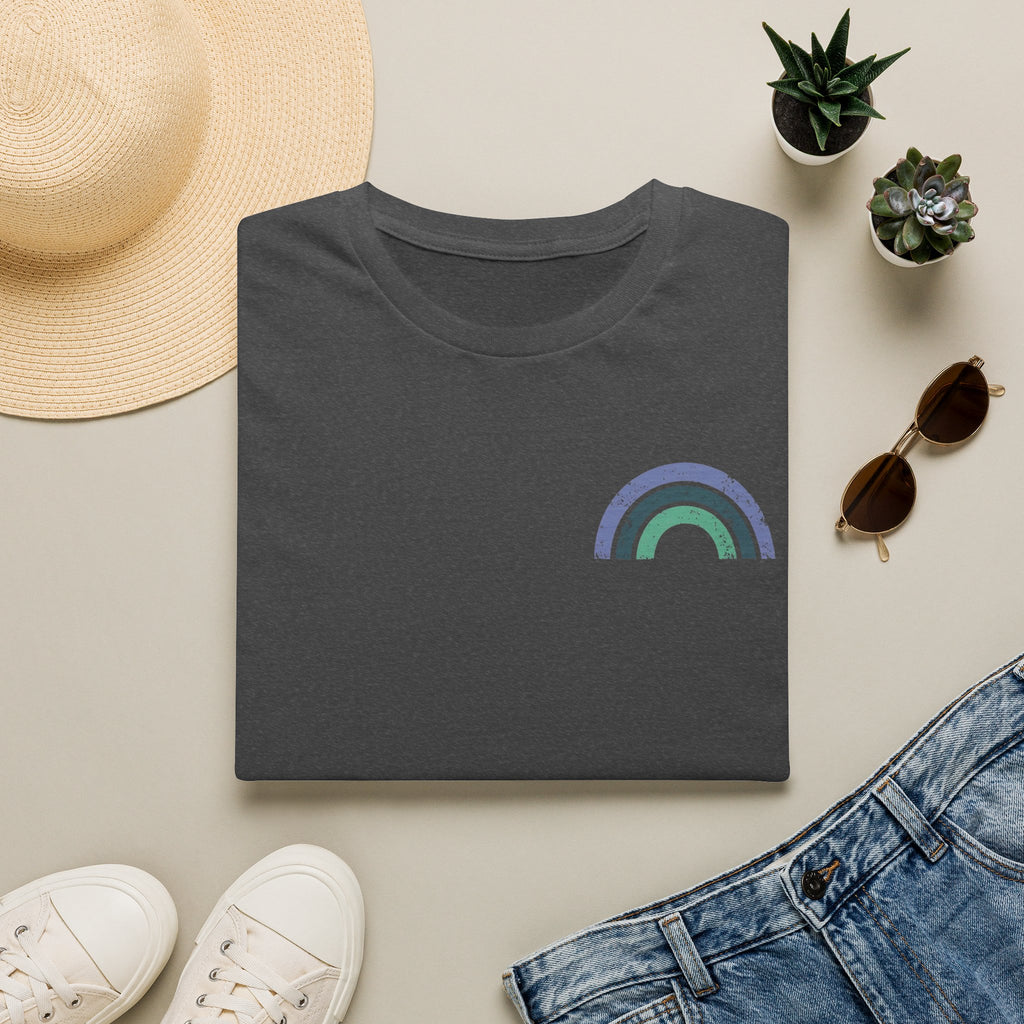 T-Shirt — Minimal Pastel Rainbow Chest Print