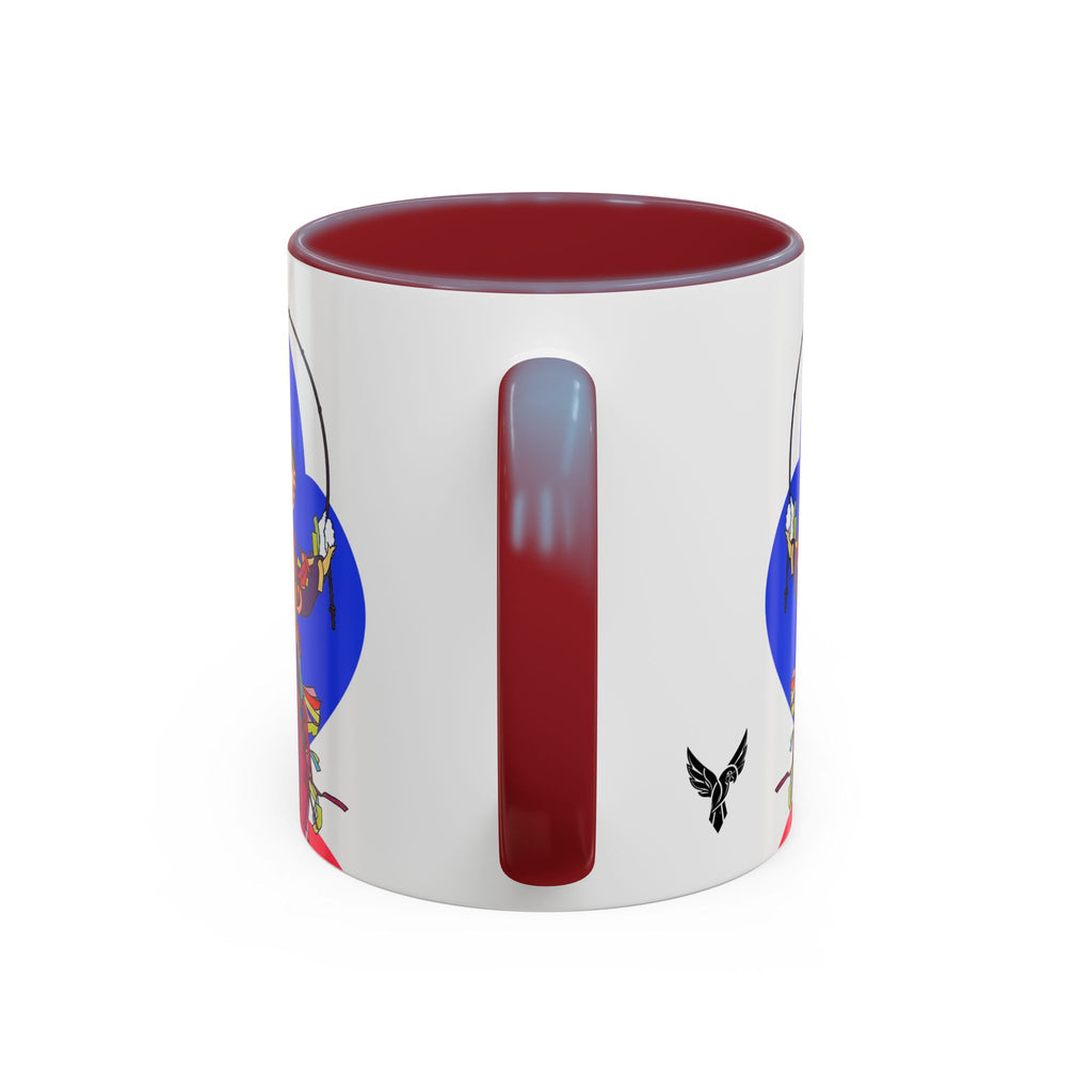 Colorful Jester Accent Coffee Mug — Vibrant Harlequin Dance Design (11/15oz)