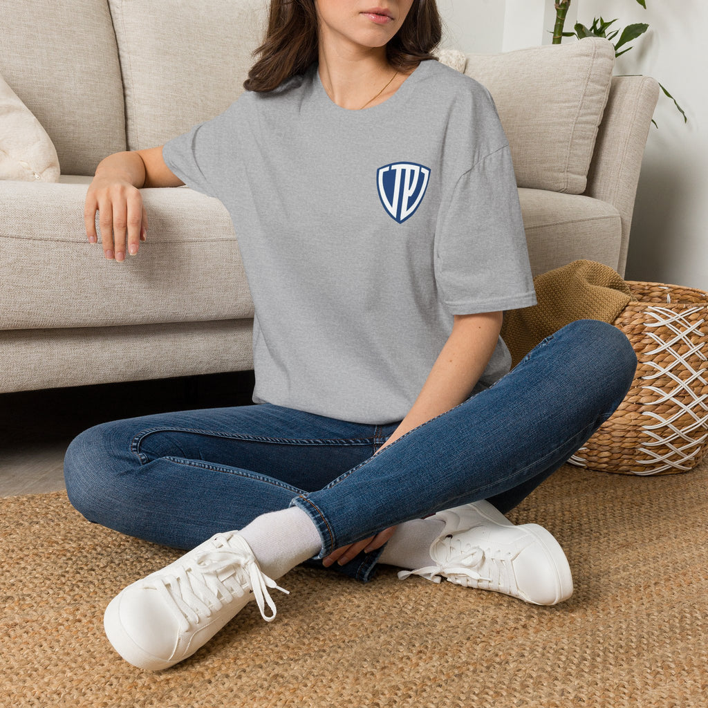 Shield Crest Pocket Tee — Retro Badge Logo T‑Shirt