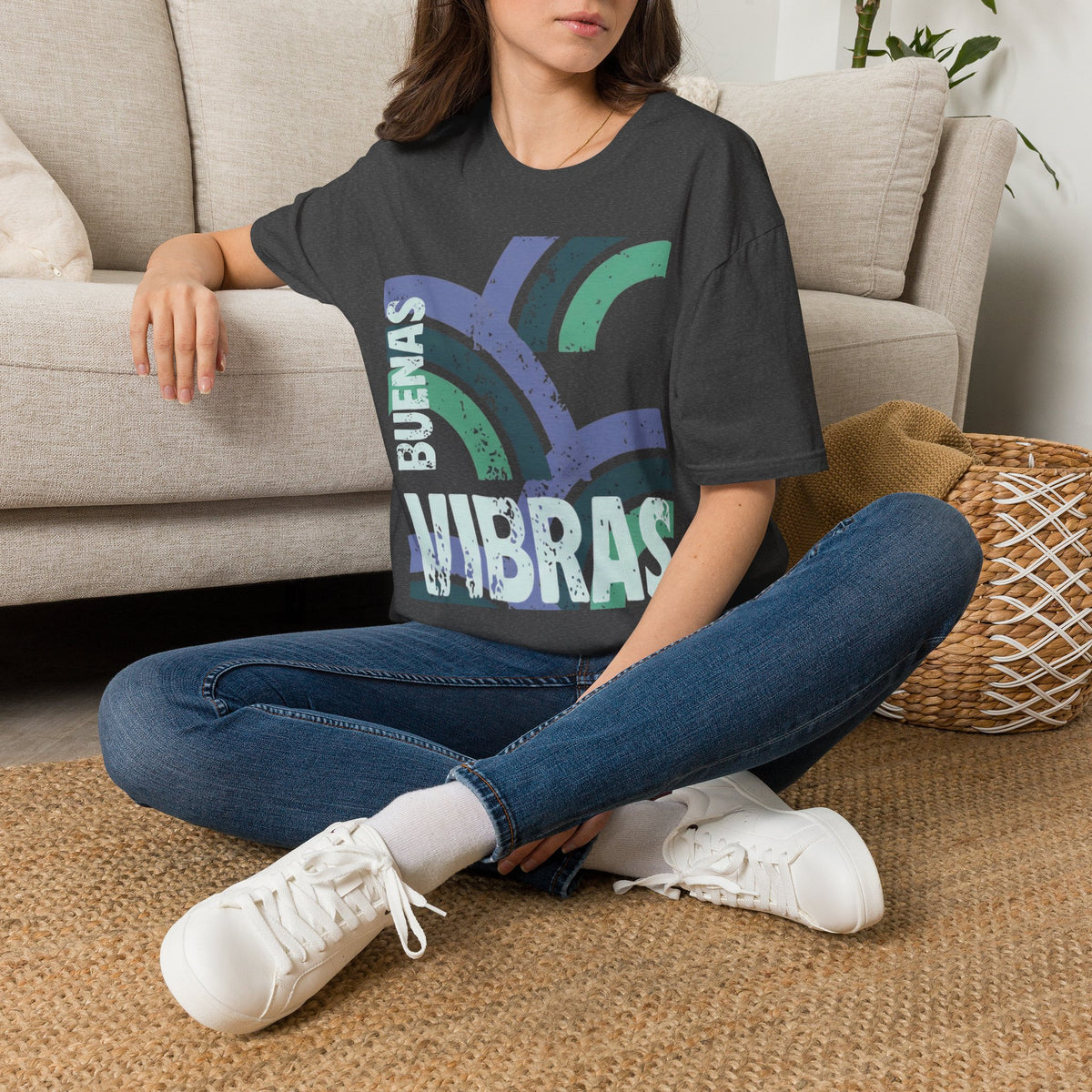 Retro Rainbow Graphic T-Shirt — 'Celebrate' Distressed Arc Design