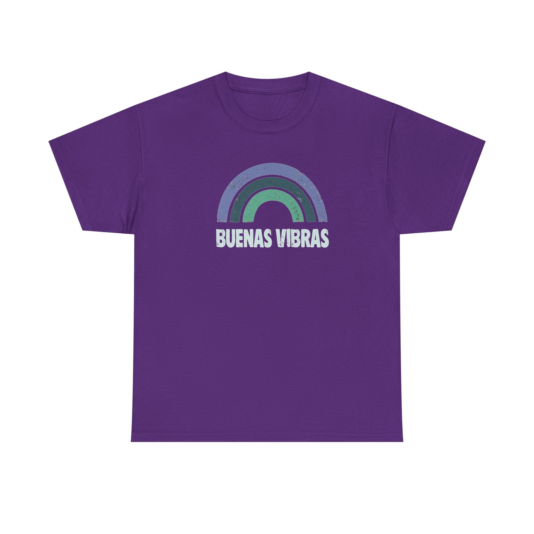 Buenas Vibras Tee — Retro Rainbow Graphic T‑Shirt (Spanish Positive Vibes)